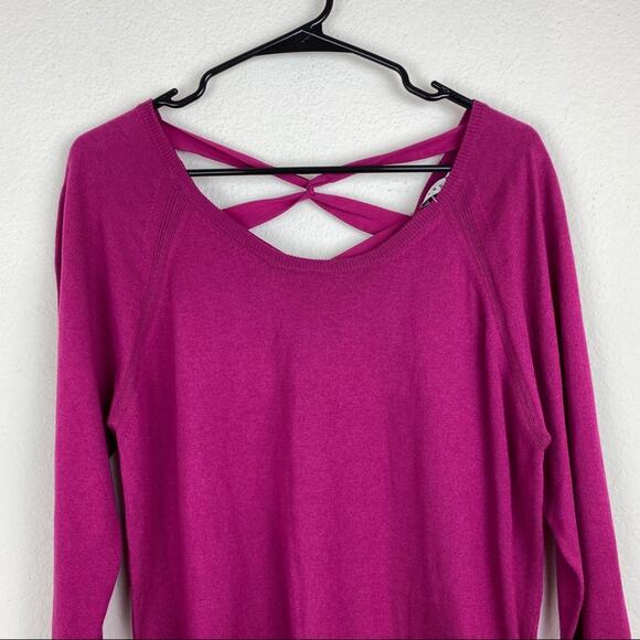 NWT Sandro Silk Blend Light Weight Pink Sweater W/ Criss Cross US 8 - Picture 3 of 10